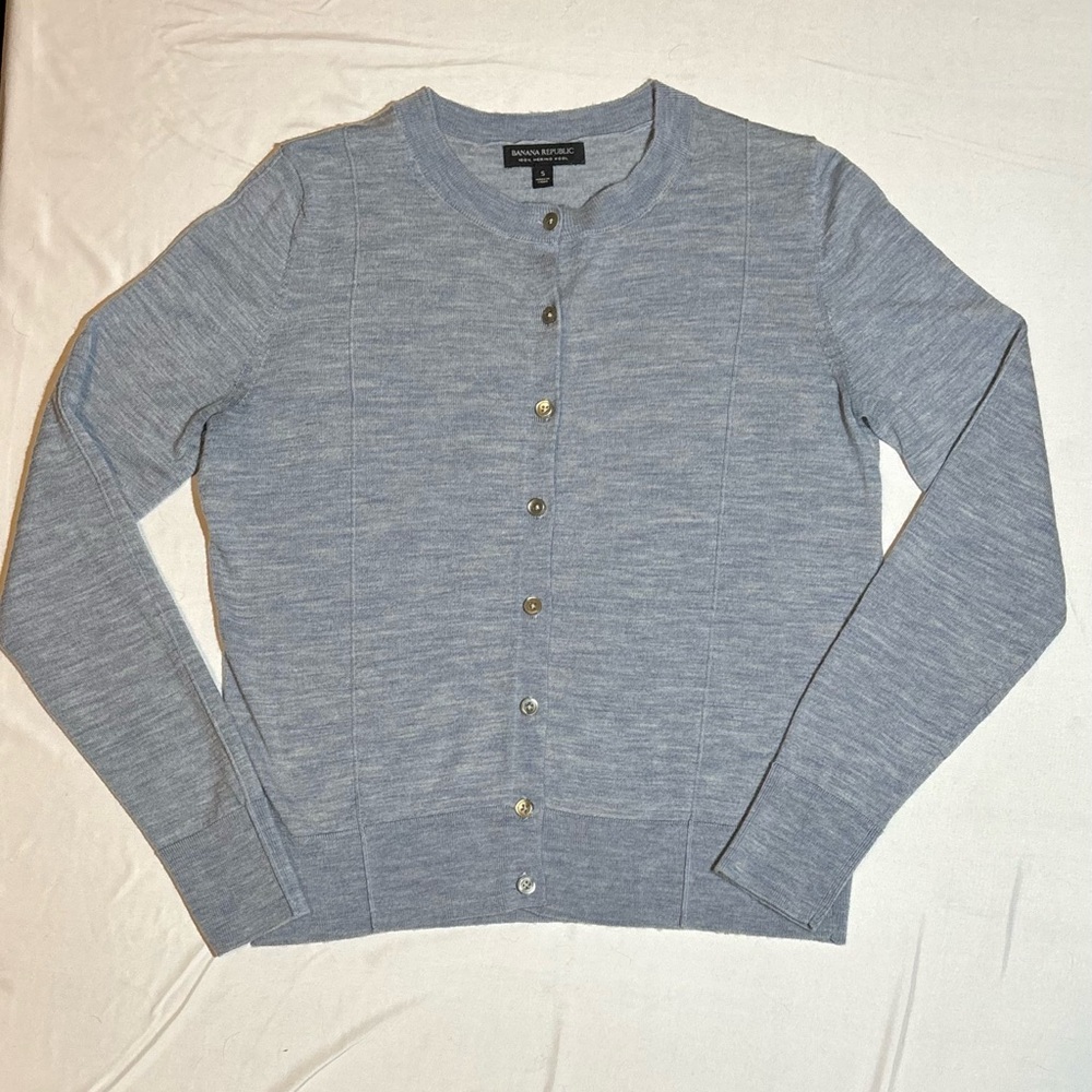 Blue-Gray Banana Republic Button-Up Cardigan Sz 0